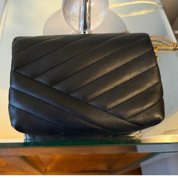 Tory Burch Kira Mini Chevron Quilted Crossbody Bag Black - Picture 3 of 9